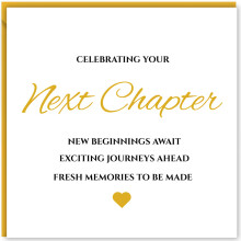 Next Chapter Congratulations Card – “Here’s To Your Next Chapter” Good Luck Card for New Job, Promotion, Leaving, Moving House or University