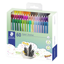 STAEDTLER 334 C60 Triplus Fineliner Superfine Pen, 0.3mm Line Width - Assorted C