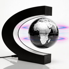 KAIMC Magnetic Levitating Globe Floating World Map with LED Light Frame and Touch Control, Rotating Earth Anti-Gravity Lamp, Cool Tech Gadgets Unique