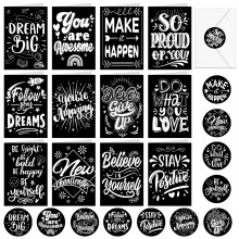 HOWAF 12 Motivational Cards with Envelopes Stickers, Good Luck Cards Inspirational Quote Card for Graduation School Leavers Gifts, End of Term Gifts