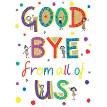 Large Goodbye Card, From All Of Us Text - A4 Size - Regal Publishing