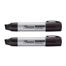 Sharpie Pro Magnum Large Jumbo Permanent Markers - Pack of 2 - Extra Wide Chisel Wedge Tip - Black Ink