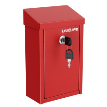 Uniclife Key Drop Box for Outside, Red Metal Donation Box Collection Box with Key Lock, Safe Suggestion Box, Wall Mounted Mailbox with Top Slot, Stee
