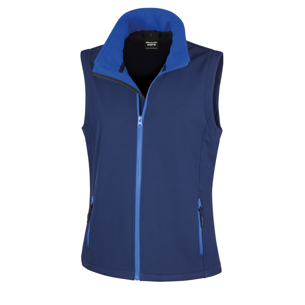 Result (S, Navy / Royal) Core Womens/Ladies Printable Softshell Bodywarmer Blue,Multicoloured