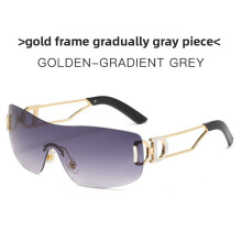 (Gradient Gray)Occhiali da sole unisex senza montatura con protezione Uv400 per moda viaggio attività outdoor