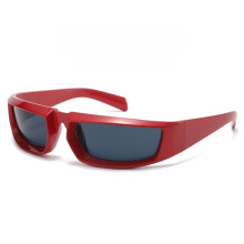 (RedFrameBlackGray)Occhiali da sole Steampunk Y2k donna specchio occhiali sportivi protezione Uv400 per attività all'aperto