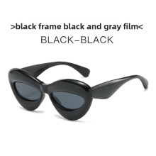 (Black)Occhiali stile cat eye materiale pc uv400 antiriflesso per viaggi e streetwear
