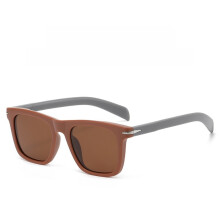 (BrownFrameTea)Occhiali da sole uomo quadrati polarizzati con protezione Uv400 per ciclismo e outfit moda
