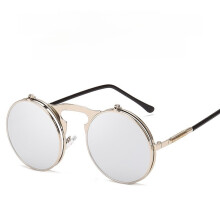 (Style 8)Occhiali da sole stile steampunk in metallo con design full frame per viaggi estivi e uscite