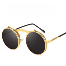 (Style 2)Occhiali da sole stile steampunk in metallo con design full frame per viaggi estivi e uscite