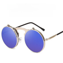 (Style 7)Occhiali da sole stile steampunk in metallo con design full frame per viaggi estivi e uscite