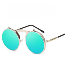 (Style 9)Occhiali da sole stile steampunk in metallo con design full frame per viaggi estivi e uscite