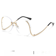(Clear)Occhiali da sole stile geometrico alla moda con Uv400 per giornate eleganti fuori e feste