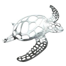 Meeresschildkröten-Wandbild Aus Metall im Mediterranen Stil für die Wohnzimmerdekoration