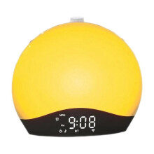 Wake Sunrise Alarm Clock Table Clock Dimmable with 3 Ring 8 Nightlight 26 Sound Sleep Timer Night Light EU Plug