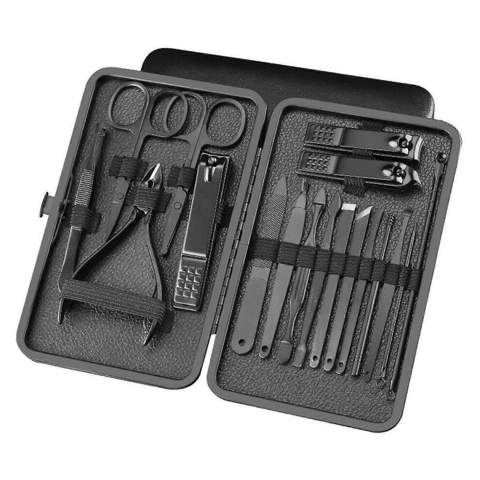 Manicure Pedicure Travel Kit 18 Piece Cuticle Remover & Nail Clippers Set