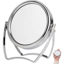 Small Silver Tabletop Makeup Mirror
