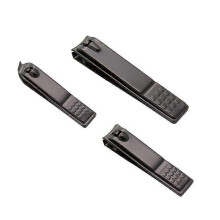 Set profesional de cortaúñas, kit de manicura y pedicura de 3 piezas en color negro para hombres y mujeres.