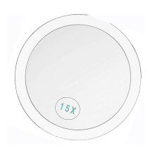 15x Magnifying Mirror for Makeup, Tweezing & Blackhead Removal - Round with 3 Suction Cups