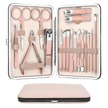 Professionelles 18-in-1 Maniküre-Set mit Etui, persönliches Nagelpflege-Set
