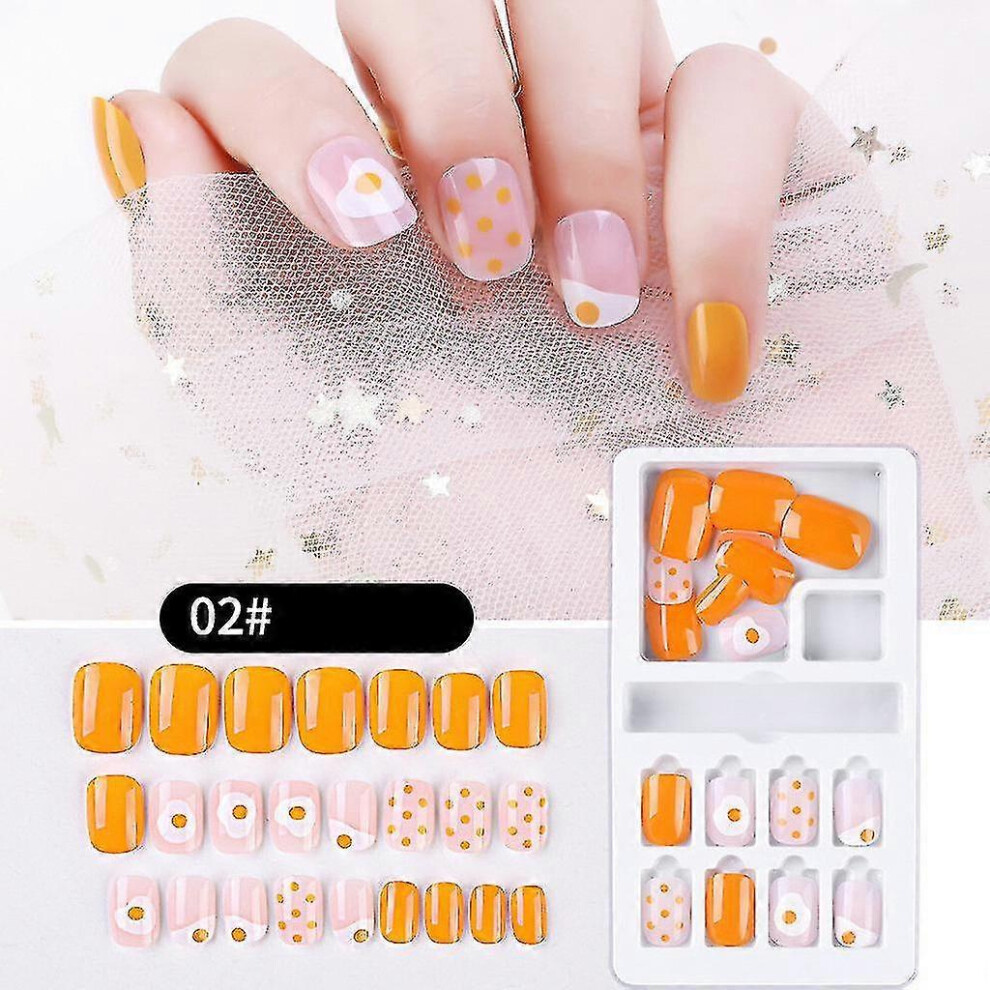 24pcs Reusable Press On Fake Nails Full Cover False Nail Tips