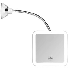 5X LED Magnifying Mirror, Suction Cup Gooseneck, Cordless 360 Swivel, Diffused Light
