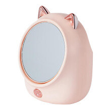 Boîte de rangement rose pour maquillage 16 x 11,5 x 17 cm avec miroir et organiseur de bijoux pour plan de travail de salle de bain