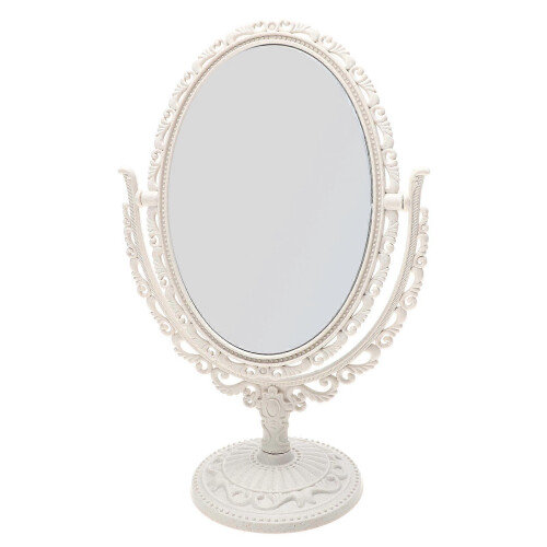 Delicate Vintage Desktop Makeup Mirror, Unique Bedroom Dresser Mirror