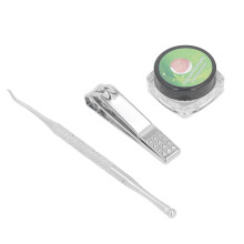 Kit corrector de uñas encarnadas de 60 piezas: tiras tipo C, extractor curvo y cortaúñas.