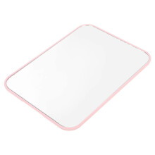 Miroir de maquillage de bureau pliable rose 19 x 14 x 1 cm, retouches et épilation des sourcils, en plastique (1 pièce)