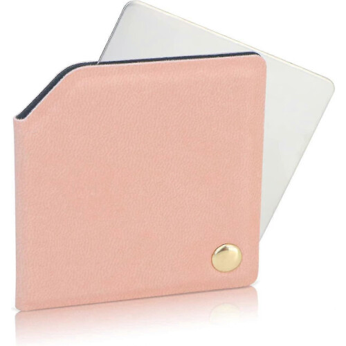 Miroir compact en cuir PU avec étui
