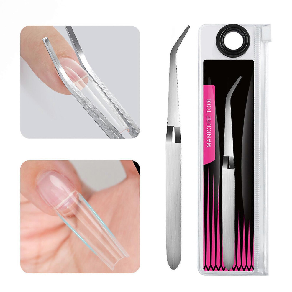 Professional Steel Nail Art Shaping Tweezers Clamp, Ergonomic Grip for Precise Manicure Control, Multicolor