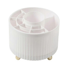 Guirlande de Noël WhiteJacenvly, Range-pinceaux rotatif 360 pour maquillage, Organisateur cosmétique bureau, lot de 1, blanc