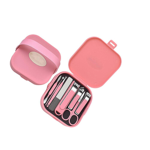8-Piece Cherry Nail Trimmer Kit, Carbon Steel, Safety Lock, Compact Storage Case