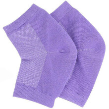 1 par de calcetines de gel para grietas en el talón, de malla transpirable de algodón, protección para el talón, color morado.