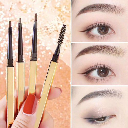 Waterproof Eyebrow Pencil, Triangle Microblading Pen, Small Gold Bar, Brown