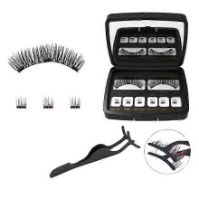 KS01 Clip 3D Natural Look No-Glue No Liner Dual Magnetic Eyelashes Set