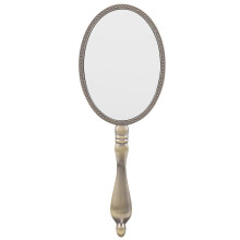 Miroir de poche vintage portable marron foncé 19,6 x 7,1 x 1,0 cm pour le maquillage, accessoire de voyage léger et indispensable