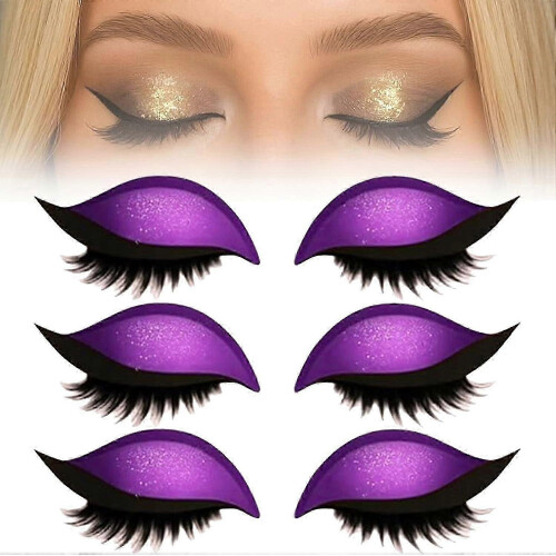 Purple Adjustable Quick Eye Makeup Combo Reusable False Eyelashes for Beginners