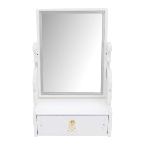 1PC Desktop Vanity Mirror with Drawer, Rotatable Makeup Mirror for Women
