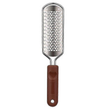 Lima grande marrón para pies, removedor de callosidades, lima de pedicura de acero inoxidable para piel endurecida