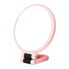 Pink Portable 5X Magnifying Mirror, Folding Double Sided Handheld for Makeup & Oral Care