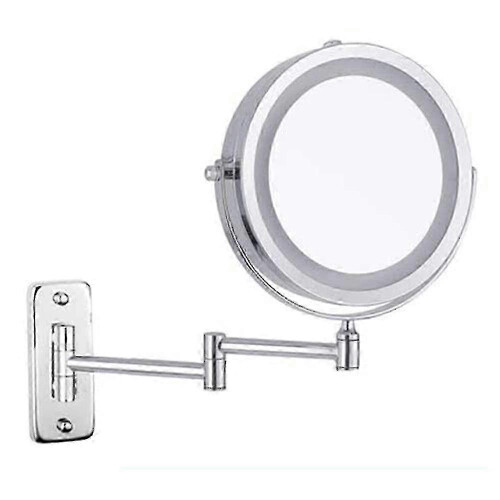Miroir de maquillage mural 2025, grossissement x10, éclairage LED double face