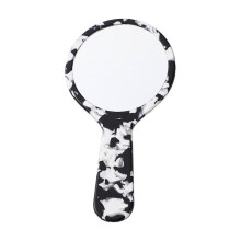 Miroir en acétate noir et blanc pour le stylisme des sourcils, les lentilles de contact et le maquillage