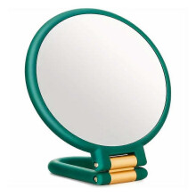 Dark Green Portable 5X Magnifying Mirror, Folding Double Sided Handheld Makeup Mirror for Skincare