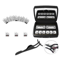3D Natural Look No-Glue Dual Magnetic Eyelashes Set with Clip - Style 52HB