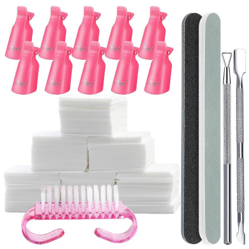 Kit di 7 strumenti per manicure e nail art multicolore con lime e buffer a grana 100/180 e rimuovi cuticole.