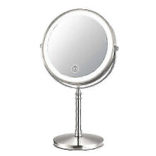 Nickel Tri-light 8" Gold Vanity Mirror with USB & 10x Magnification