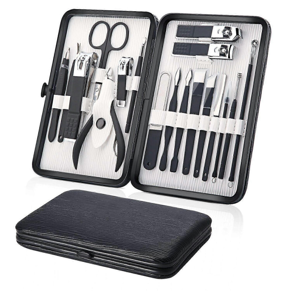 18-Piece Stainless Steel Manicure & Pedicure Kit, Nail Clippers & Care Tools Set