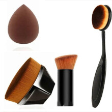 Ensemble de 4 pinceaux de maquillage doux, plats et inclinés, kit de mélange cosmétique pour rendez-vous